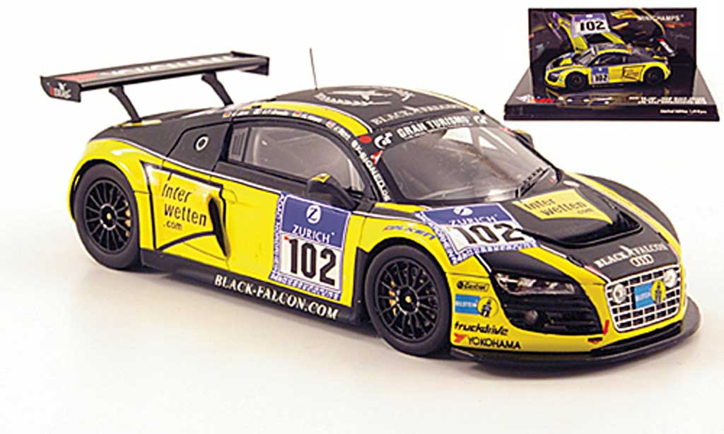 Audi R8 LMS 1/43 Minichamps LMS No.12 Team Black Falcon 24h Nurburgring 2010 modellino in miniatura