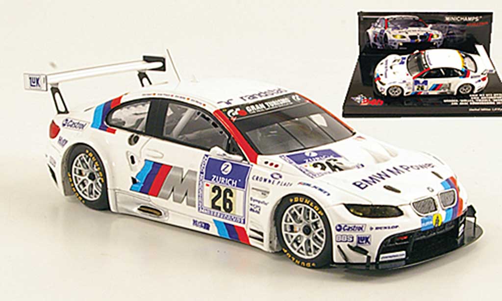 Bmw M3 E92 1/43 Minichamps E92 GT2 No.26 Motorsport 24h ADAC Nurburgring 2010 modellino in miniatura