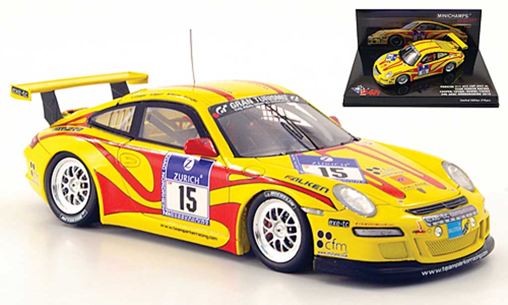 Porsche 997 GT3 CUP 1/43 Minichamps GT3 Cup 2010 (II) No.15 Parker Racing 24h Nurburgring modellino in miniatura
