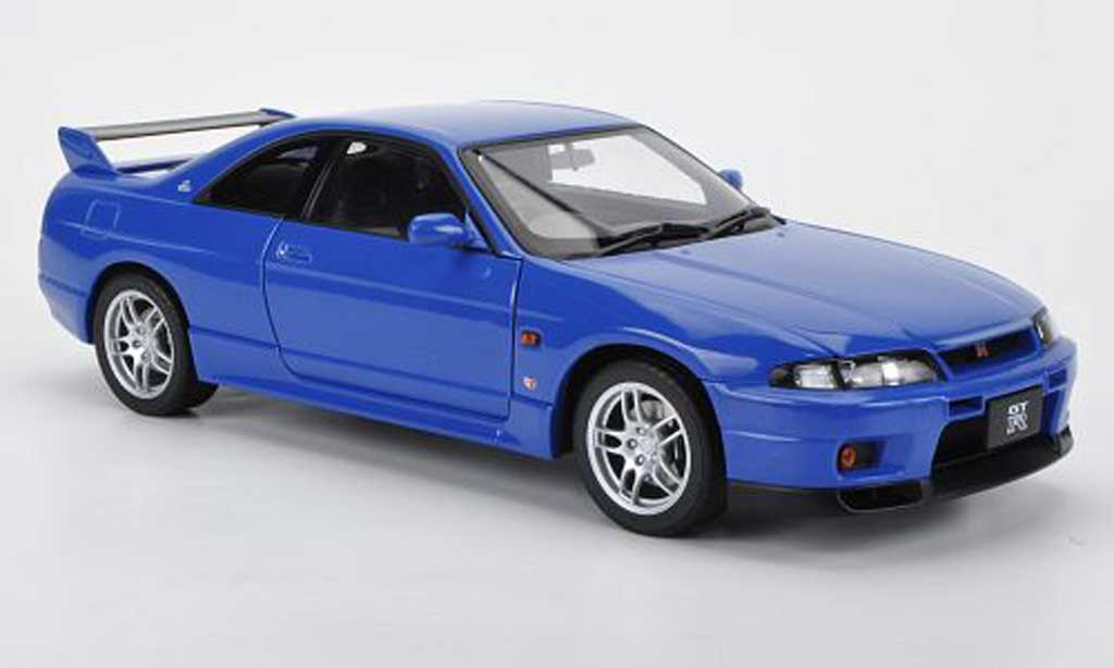 Nissan Skyline R33 1/18 Autoart R33 GT-R V-Spec LM Limited blu 1997 modellino in miniatura