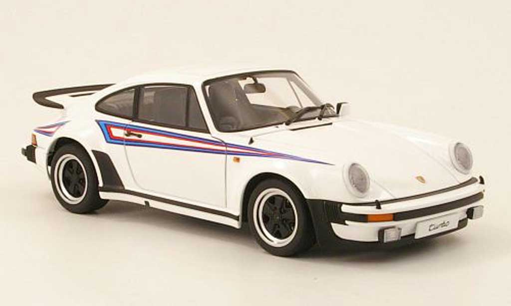 Porsche 930 Turbo 1/18 Autoart Turbo 3.0 bianco avec deco type martini 1975 modellino in miniatura