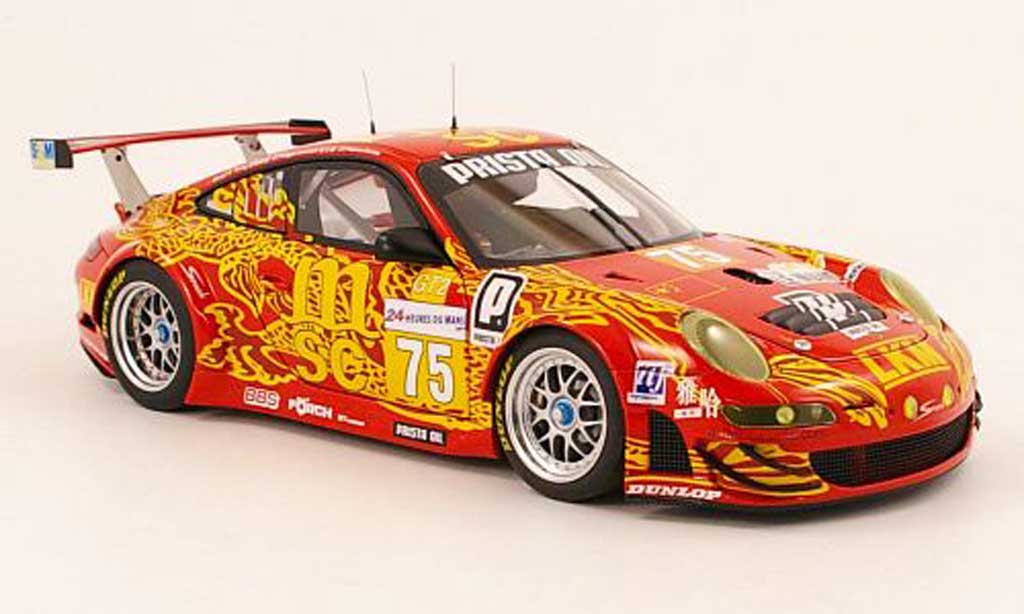 Porsche 997 GT3 RSR 1/18 Autoart GT3 RSR 2009 no.75 fia gt le mans d.o'young / p.hesnault / p.kralev modellino in miniatura