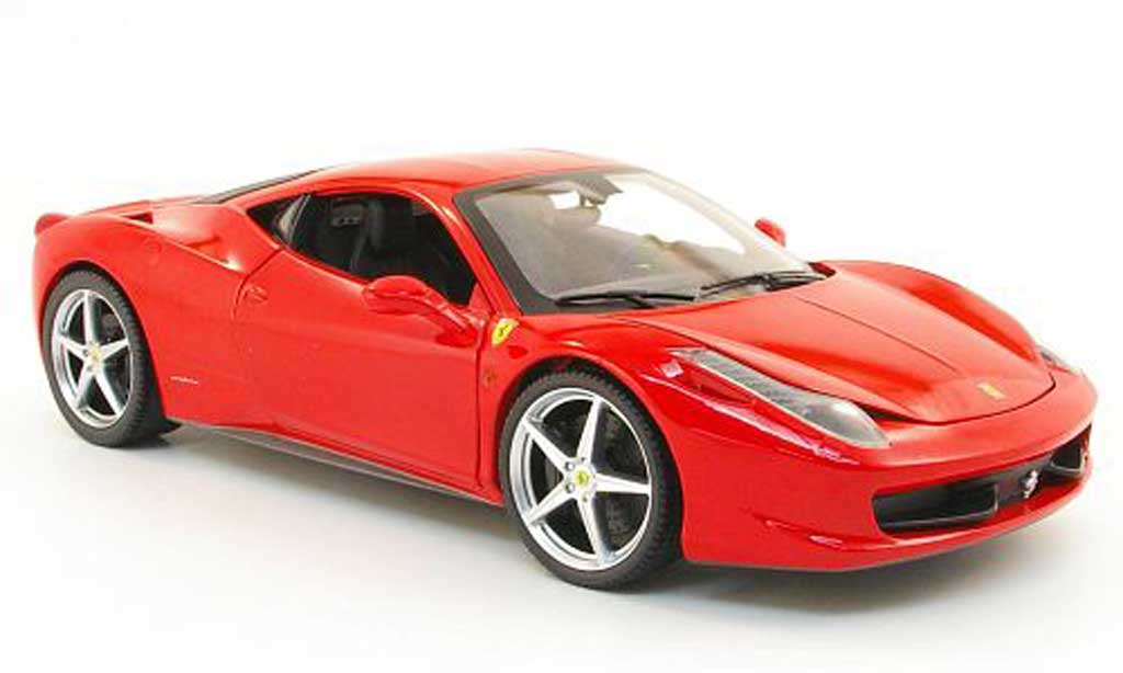 Ferrari 458 Italia 1/18 Hot Wheels Italia rosso 2010 modellino in miniatura