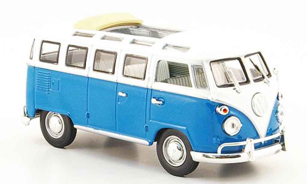 Volkswagen Combi 1/43 Yat Ming t1 samba blu bianco 1962 modellino in miniatura