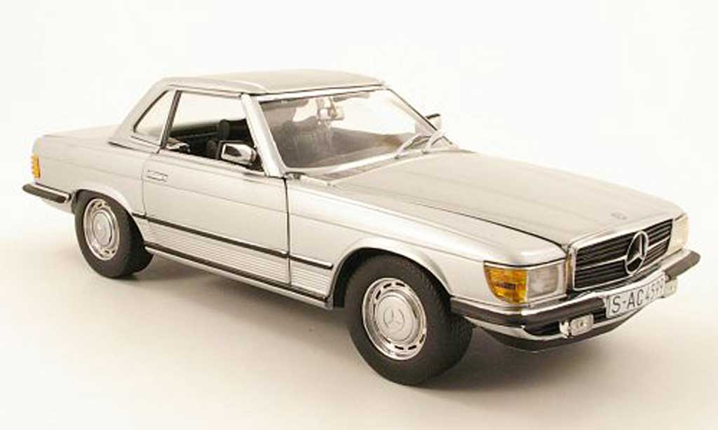 Mercedes 350 SL 1/18 Sun Star SL (r107) hardtop grigio metallized 1977 modellino in miniatura