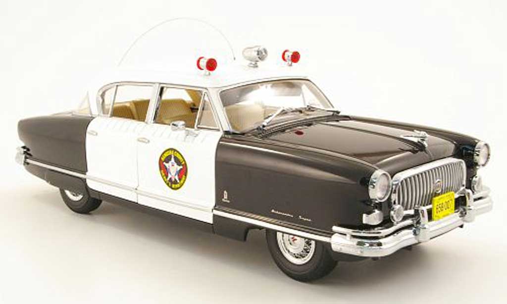 Nash Ambassador 1/18 Sun Star airflyte kenosha county sheriffs dept. polizei (us) 1952 modellino in miniatura