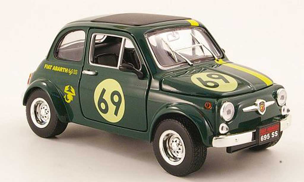 Fiat 500 Abarth 1/18 Mondo Motors Abarth 695ss grun no.69 modellino in miniatura