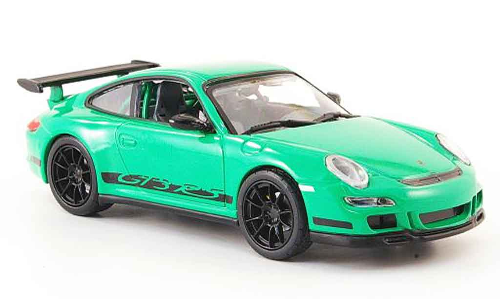 Porsche 997 GT3 RS 1/43 Yat Ming GT3 RS grun avec neroen Streifen modellino in miniatura