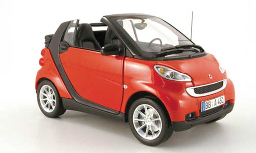 Smart ForTwo 1/18 Minichamps cabriolet rosso 2007 modellino in miniatura