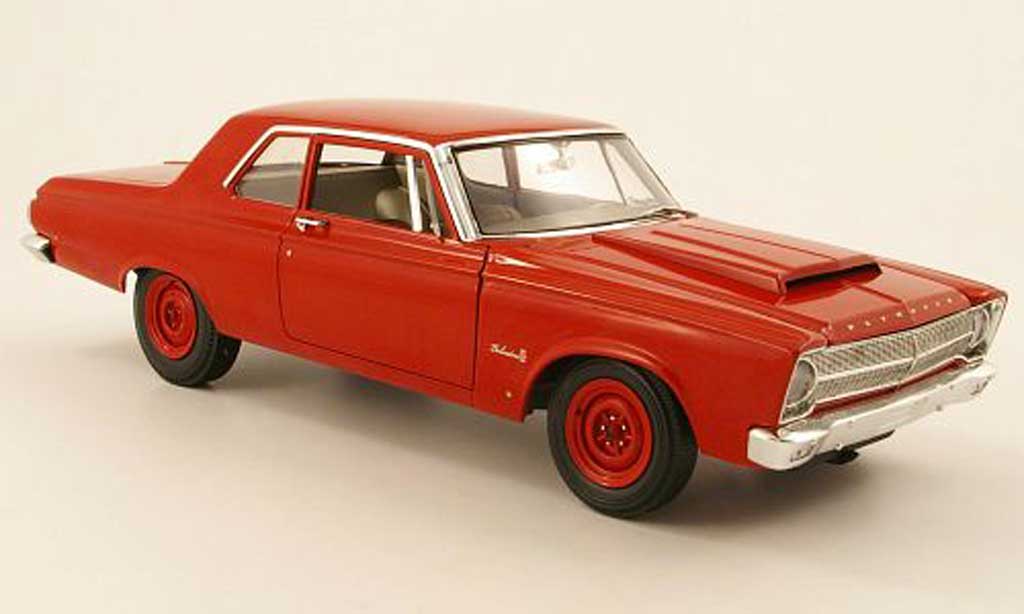 Plymouth Belvedere 1/18 Highway 61 ii r01 rosso 1965 modellino in miniatura