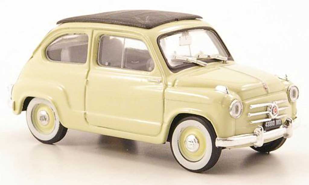 Fiat 600 1/43 Brumm giallo geschlossen 1956 modellino in miniatura