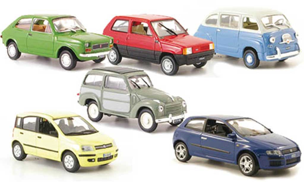 Fiat 500 1/43 Hachette 6er-Set: 127 600 Multipla Panda Belvedere modellino in miniatura