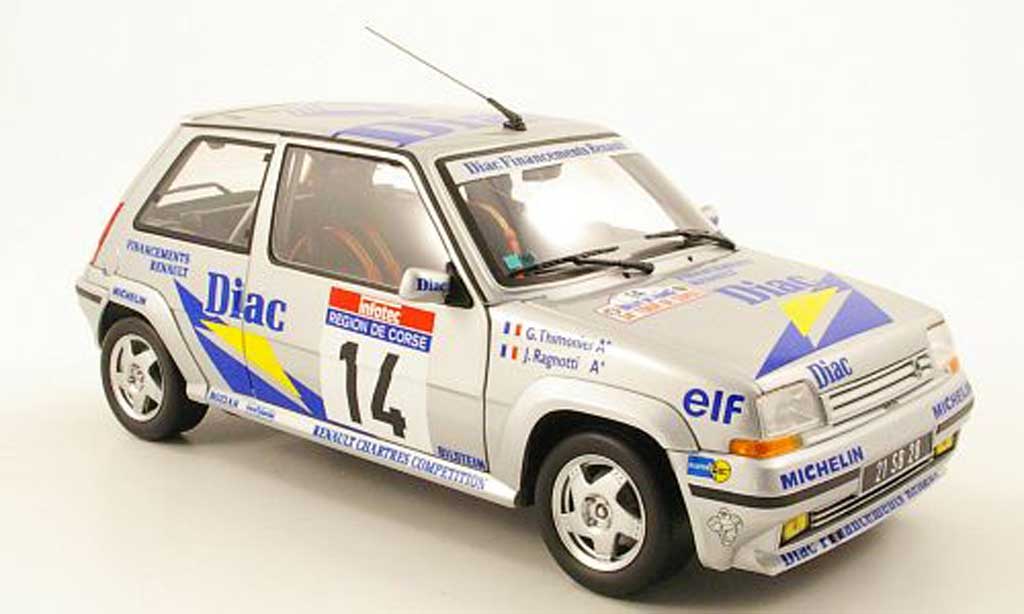 Renault 5 1/18 Norev GT Turbo no.14 diac tour de corse 1990 j.ragnotti / g.thimonier modellino in miniatura