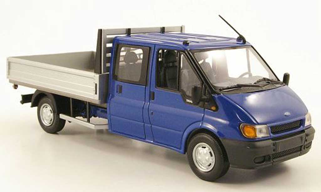 Ford Transit 1/43 Minichamps DoKa-Pritsche blu 2000 modellino in miniatura