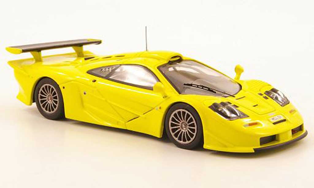 McLaren F1 1/43 IXO GTR Long Tail giallo Homologationsmodell 1997 modellino in miniatura