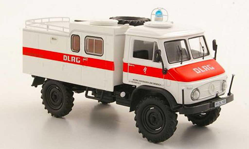 Mercedes Unimog 1/43 Schuco 404 S DLRG Wasserrettung modellino in miniatura