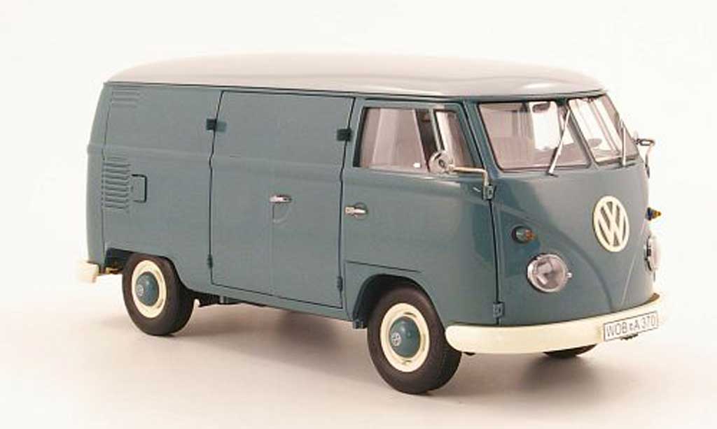 Volkswagen Combi 1/18 Schuco t1 kasten blu et grigio modellino in miniatura