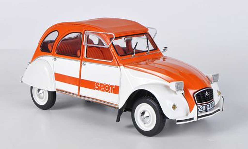 Citroen 2CV 1/18 Solido Spot orange/bianco 1976 modellino in miniatura