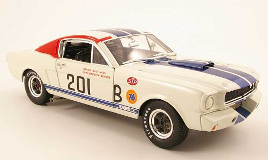 Shelby GT 350 1966 1/18 Shelby Collectibles 1966 r no.201 bianco/blu modellino in miniatura