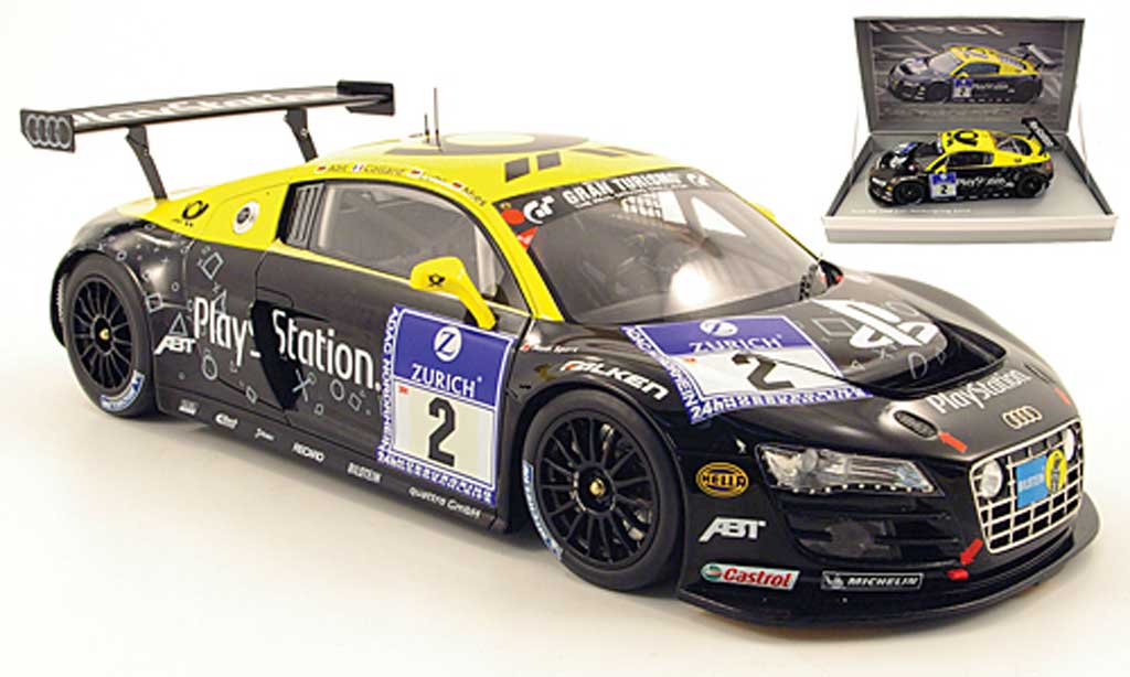 Audi R8 LMS 1/18 Spark LMS no.2 playstation 24h nurburgring 2010 abt / collard / luhr / mies modellino in miniatura