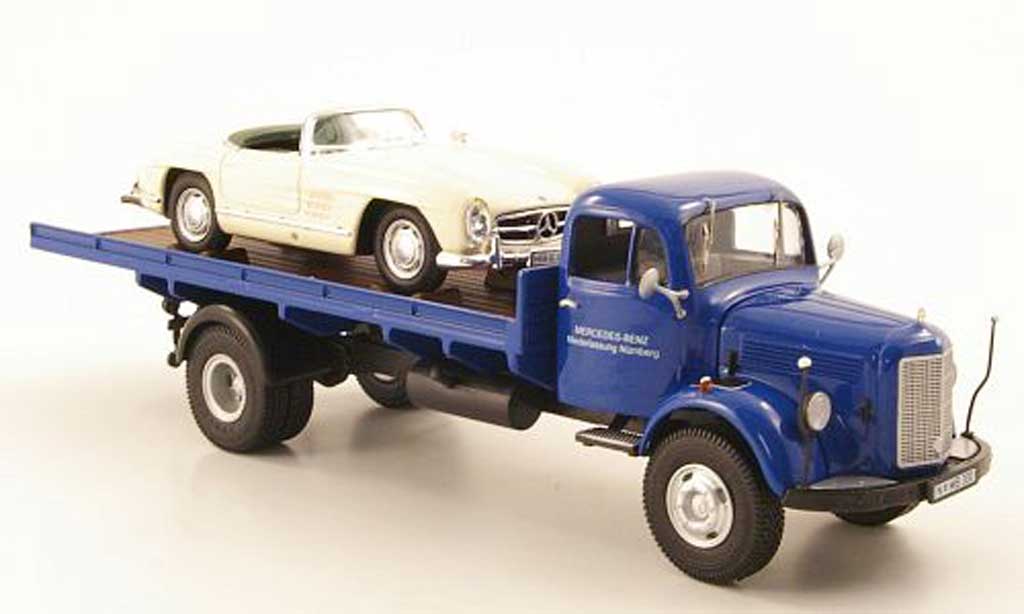 Mercedes L3500 1/43 Premium ClassiXXs Flachpritsche -Benz Niederlassung Nurnberg avec Ladegut 300SL Roadster modellino in miniatura