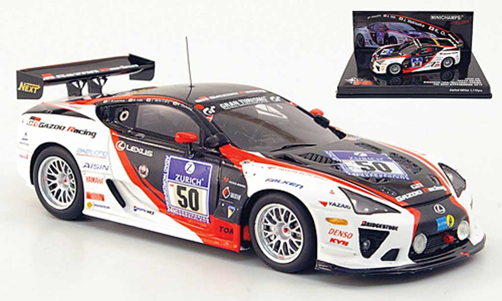 Lexus LFA 1/43 Minichamps No.50 Gazoo Racing 24h ADAC Nurburgring 2010 modellino in miniatura