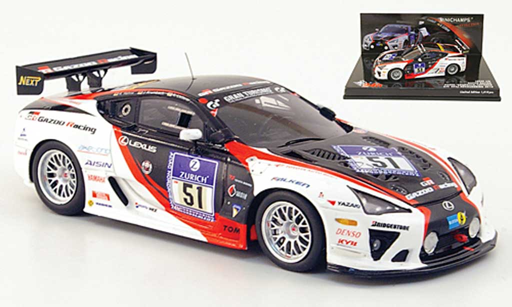 Lexus LFA 1/43 Minichamps No.51 Gazoo Racing 24h ADAC Nurburgring 2010 modellino in miniatura
