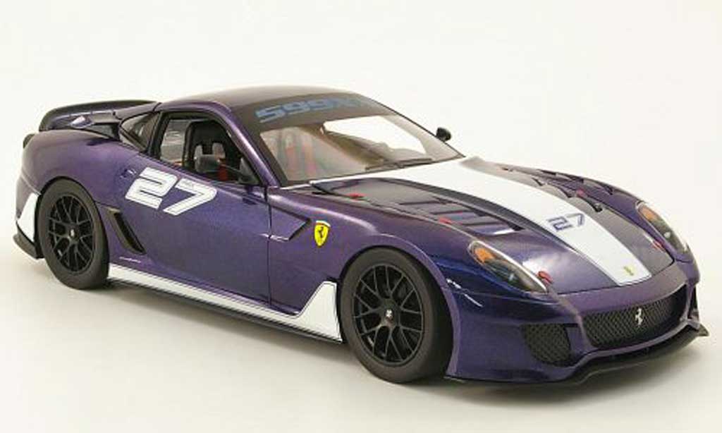 Ferrari 599 XX 1/18 Hot Wheels XX no.27 blu/bianco modellino in miniatura