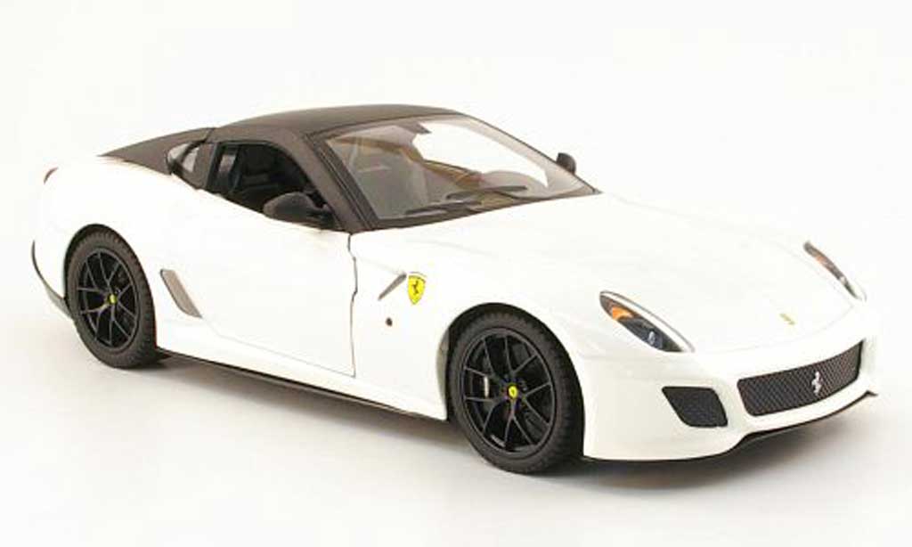 Ferrari 599 GTO 1/18 Hot Wheels GTO bianco/noir mat modellino in miniatura