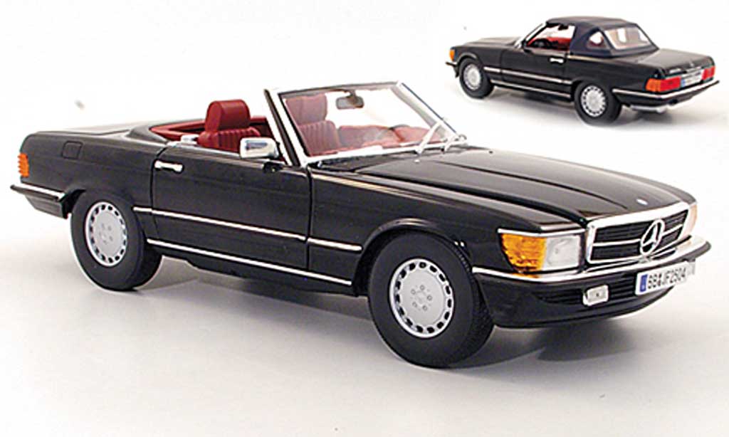 Mercedes 300 1/18 Norev SL (R107) nero 1978 modellino in miniatura