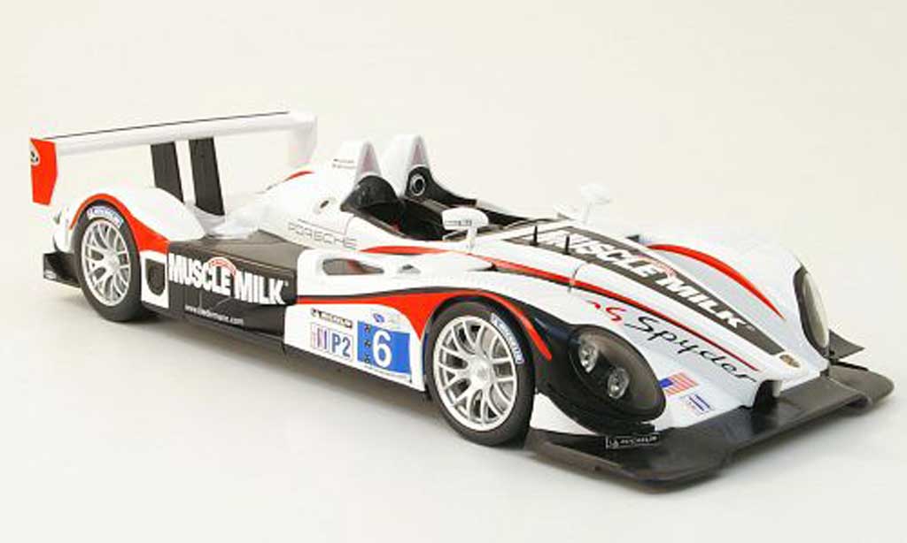 Porsche RS Spyder 1/18 Norev Spyder no.6 muscle milk team cytosport alms 2010 g.pickett / k.graf modellino in miniatura