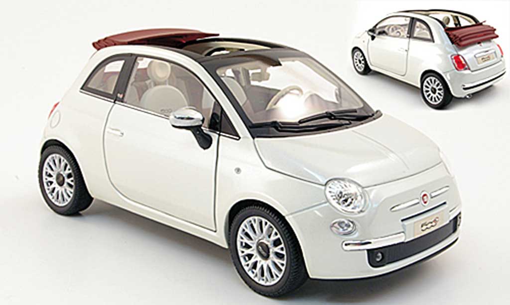 Fiat 500 C 1/18 Norev C bianco/rosso 2009 modellino in miniatura