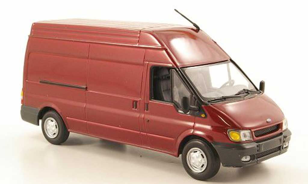 Ford Transit 1/43 Minichamps Kasten Hochdach rosso 2000 modellino in miniatura