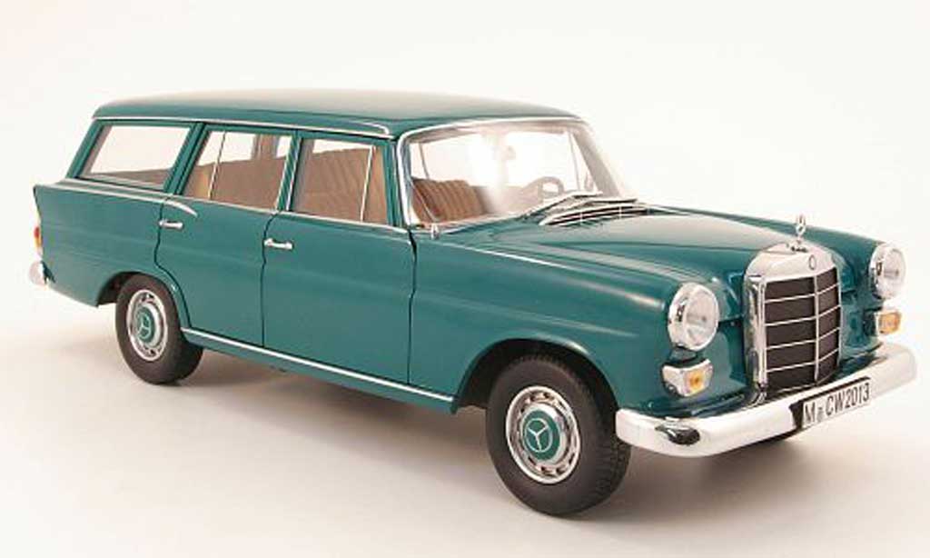 Mercedes 200 1/18 Norev universal (w110) grun 1968 modellino in miniatura