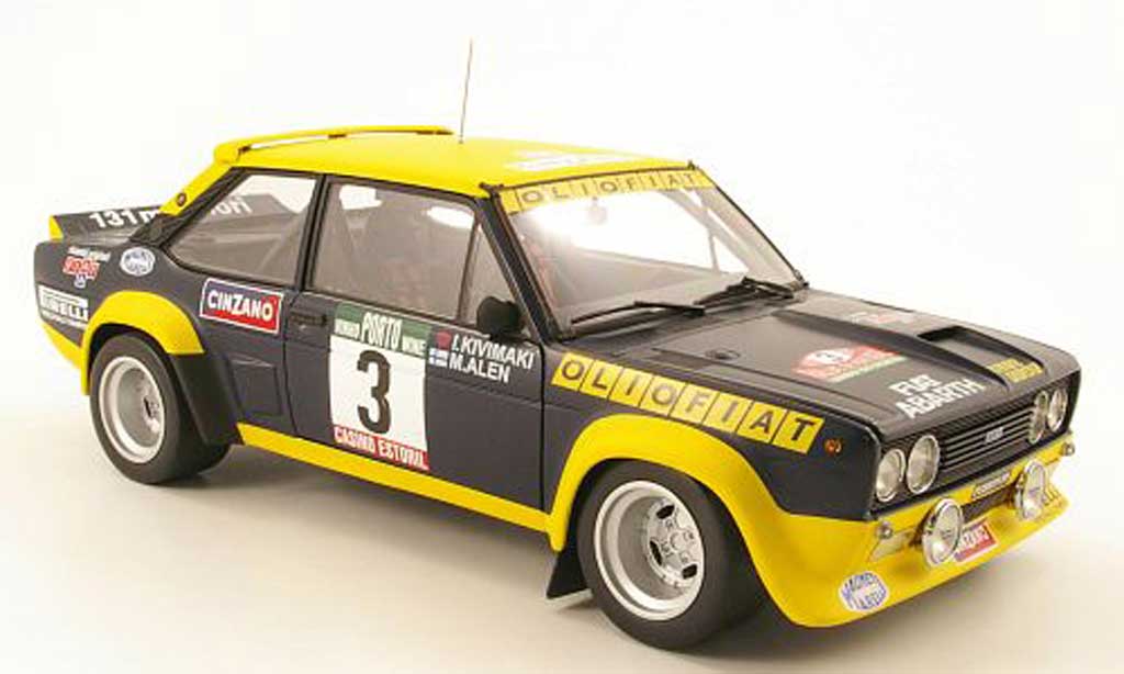 Fiat 131 Abarth 1/18 Kyosho Abarth no3 oliofiat rallye portugal 1977 malen / ikivimaki modellino in miniatura