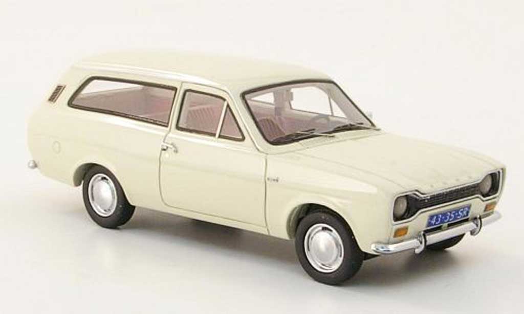 Ford Escort MK1 1/43 Neo MK1 1300 L Turnier bianco 1971 modellino in miniatura