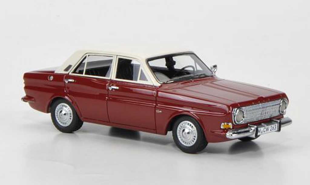 Ford Taunus 1966 1/43 Neo 1966 12m P6 rosso/bianco 4-portes limited edition modellino in miniatura