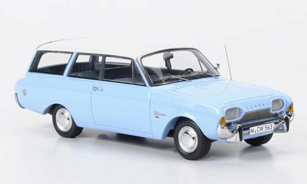 Ford Taunus 1960 1/43 Neo 1960 17m P3 Turnier blu/bianco limited edition modellino in miniatura