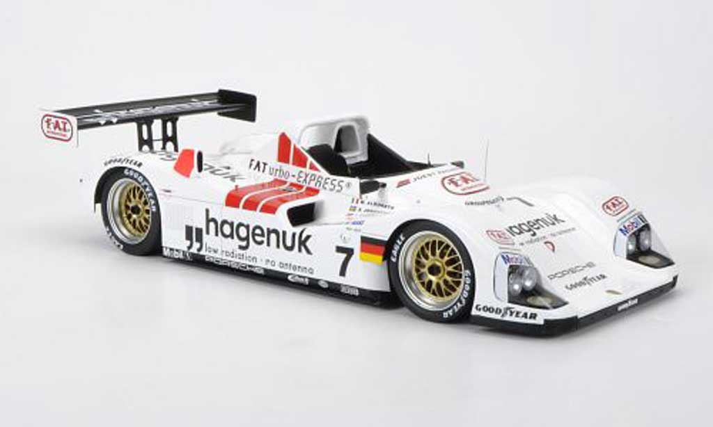 Porsche TWR 1/18 Spark Joest WSC 95 No.7 Hagenuk M.Alboreto / S.Johansson / T.Kristensen 24h Le Mans 1997 modellino in miniatura