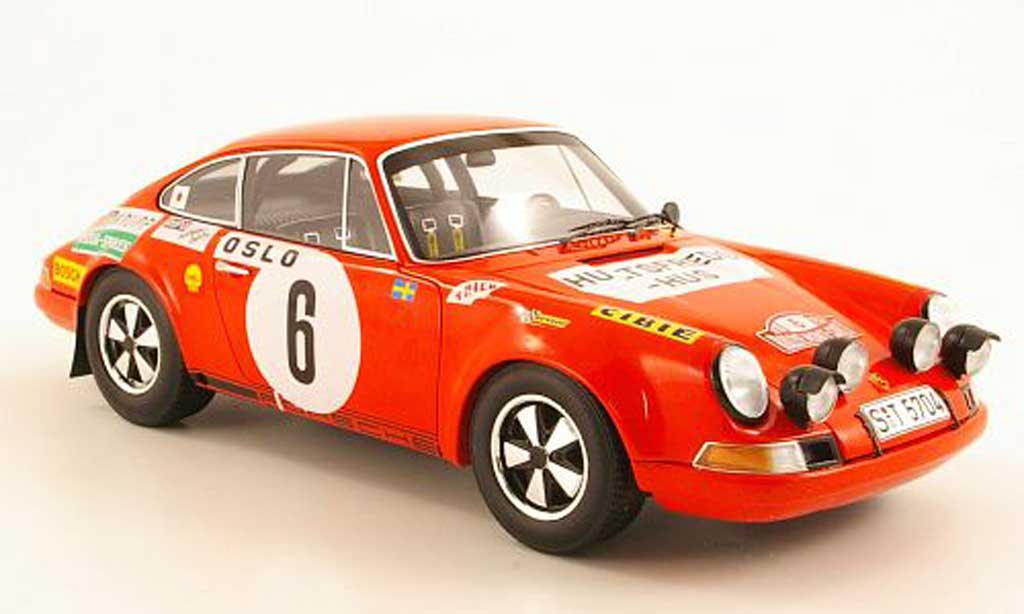 Porsche 911 S 1/18 Spark S No.6 B.Waldegaard/L.Helmer Monte Carlo Rally 1970 modellino in miniatura