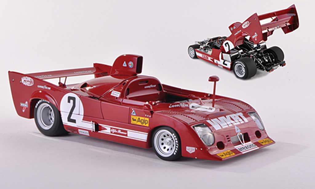 Alfa Romeo 33.3 1975 1/43 Autoart 1975 TT 12 No.2 WKRT 1000km Monza Merzario/Lafitte modellino in miniatura