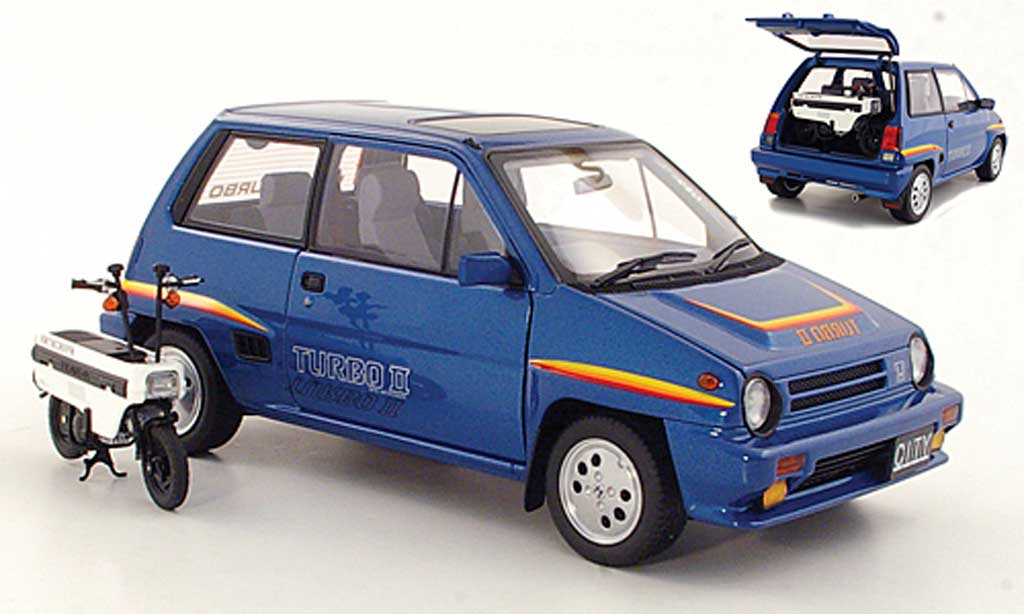 Honda City Turbo 1/18 Autoart Turbo II blu 1983 modellino in miniatura