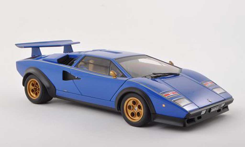 Lamborghini Countach LP 500 1/18 Autoart LP 500 S Walter Wolf Edition blu 1975 modellino in miniatura
