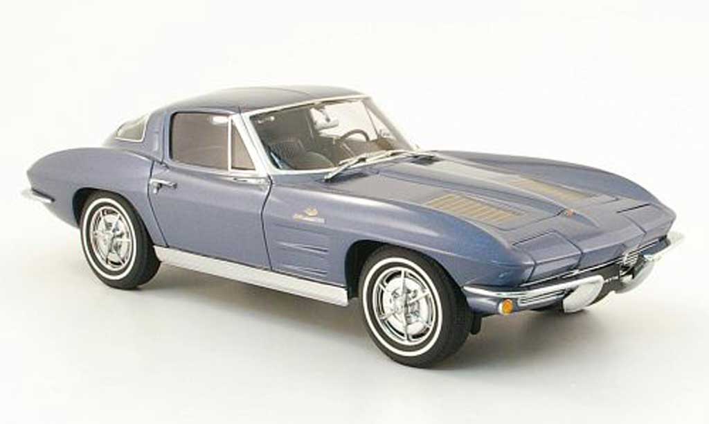 Chevrolet Corvette C2 1/18 Autoart C2 coupe grigio blu 1963 modellino in miniatura