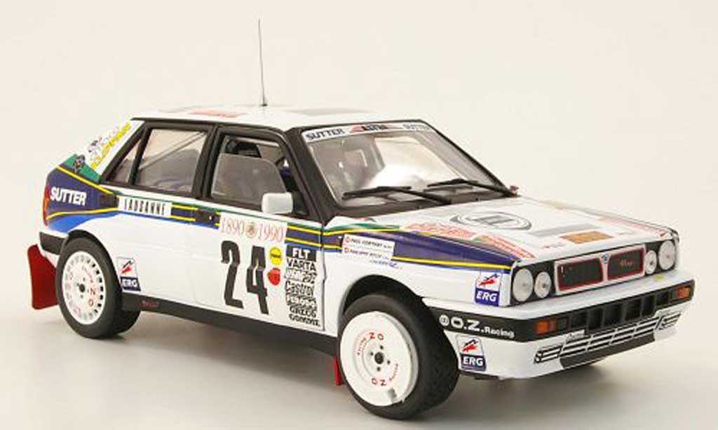 Lancia Delta HF Integrale 1/18 Sun Star HF Integrale no.24 lucky strike rallye monte carlo 1990 p.roux / p.corthay modellino in miniatura
