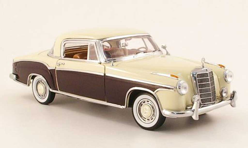 Mercedes 220 1/18 Sun Star se coupe (w 128) beige/marronee 1958 modellino in miniatura