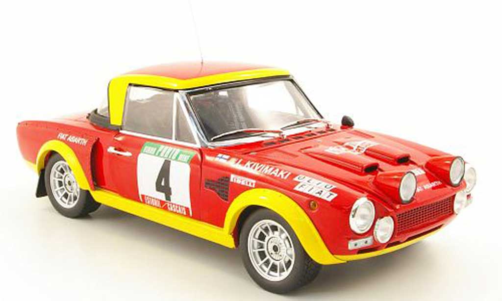 Fiat 124 Abarth 1/18 Sun Star Abarth no.4 olio fiat rallye portugal 1975 modellino in miniatura