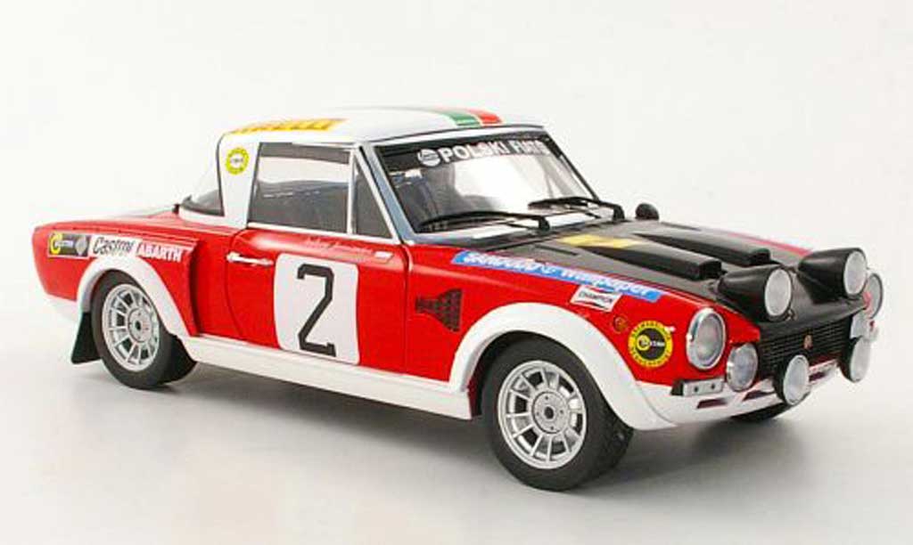 Fiat 124 Abarth 1/18 Sun Star Abarth No.2 A.Jaroszewicz / R.Zyszkowski Rally Warszawski 1974 modellino in miniatura