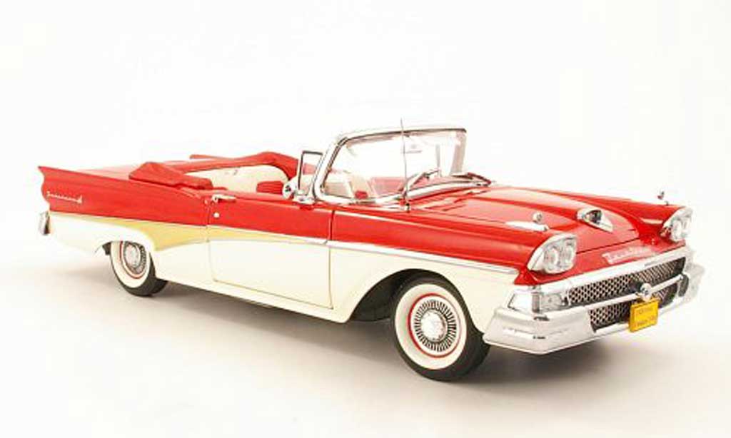 Ford Fairlane 1958 1/18 Sun Star 1958 500 Convertibile rosso/bianco 1958 modellino in miniatura
