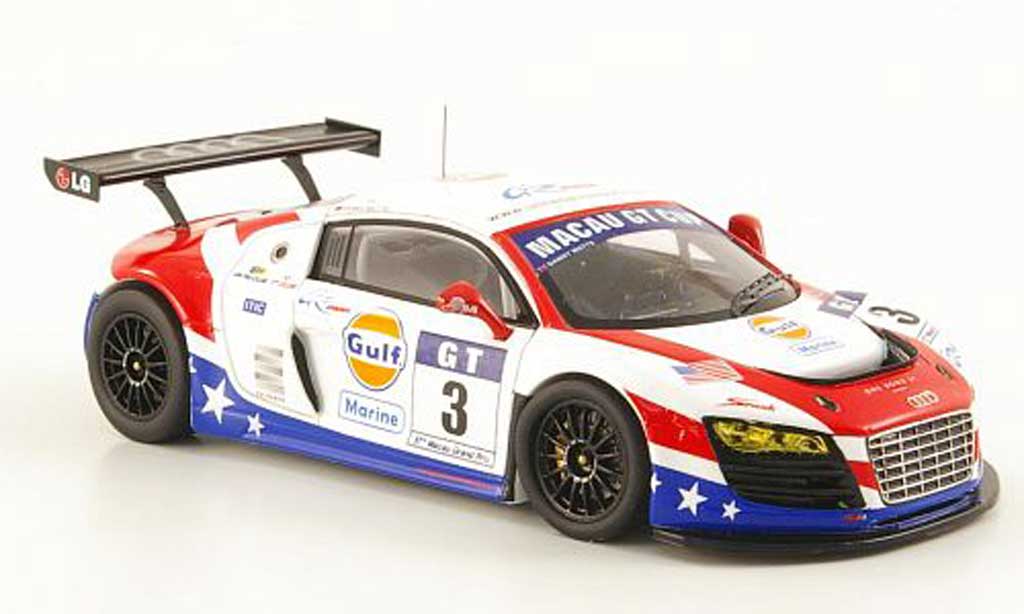 Audi R8 LMS 1/43 Spark LMS GT3 No.3 Gulf Marine Cup Macau 2010 modellino in miniatura